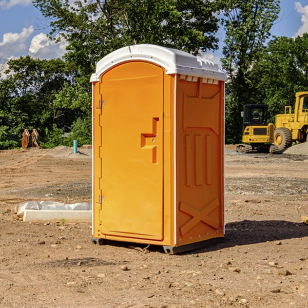 how often are the portable restrooms cleaned and serviced during a rental period in Chase MI